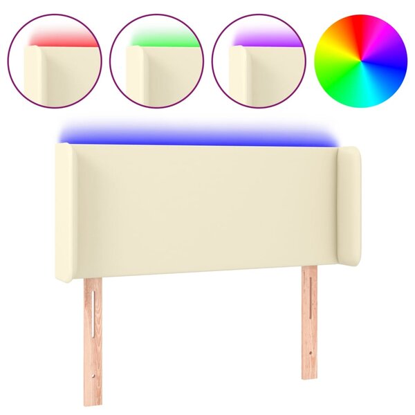 vidaXL Tête de lit à LED Crème 103x16x78/88 cm Similicuir