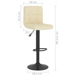 vidaXL Tabouret de bar Crème Tissu