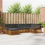 vidaXL Ensemble de canapés d'extérieur 6 Pièces Naturel et Anthracite