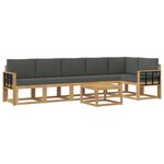 vidaXL Ensemble de canapés d'extérieur 7 Pièces Blanc et anthracite