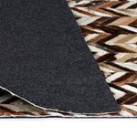 vidaXL Tapis Cuir véritable Patchwork 160x230 cm Chevron Marron/Blanc