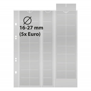 Feuilles numismatiques Multi-Collect pour 5 séries de 8 pièces euro. Intercalaires - Rouge