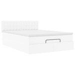 VidaXL Cadre de lit ottoman avec matelas blanc 140x190 cm similicuir