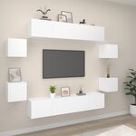 vidaXL Ensemble de meubles TV 8 Pièces Blanc Bois d'ingénierie