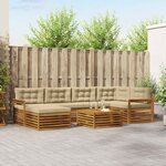 vidaXL Ensemble de canapés d'extérieur 7 pc Naturel et Beige