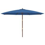 vidaXL Parasol de jardin avec mât en bois bleu azuré 400x273 cm