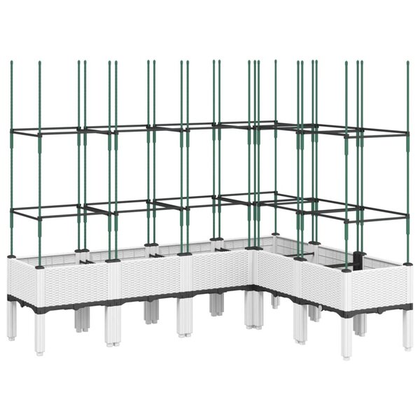vidaXL Jardinière avec treillis blanc 160x120x142 5 cm PP