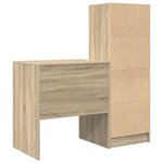 vidaXL Bureau avec rangement en chêne Sonoma et bois d'ingénierie