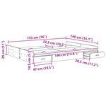 vidaXL Cadre de lit avec rangement Bois ancien 140 x 190 cm Melamine