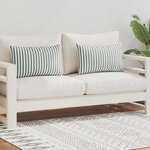 vidaXL Oreiller d'extérieur lot de 2 Impression rayure 60 x 40 cm Gris