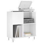 vidaXL Armoire à disques blanc brillant 84 5x38x89cm bois d'ingénierie