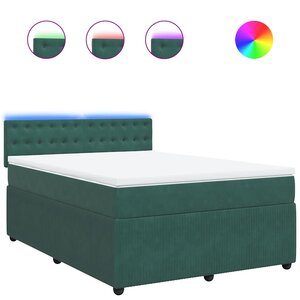 vidaXL Sommier à lattes de lit et matelas Vert foncé 140x200cm Velours