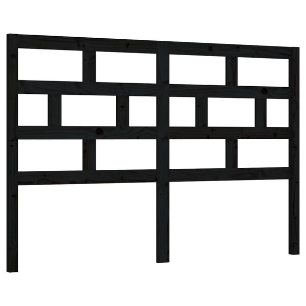 vidaXL Tête de lit Noir 146x4x100 cm Bois massif de pin