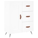 vidaXL Buffet haut Blanc 69 5x34x180 cm Bois d'ingénierie