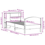 vidaXL Lit bibliothèque sans matelas cire marron 100x200 cm pin massif