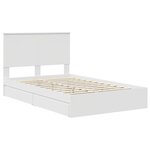 vidaXL Lit de Rangement Blanc 120 x 190 cm Bois d'ingénierie