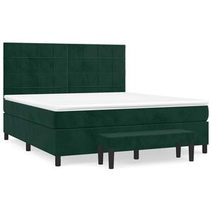 vidaXL Sommier à lattes de lit et matelas Vert foncé 180x200cm Velours