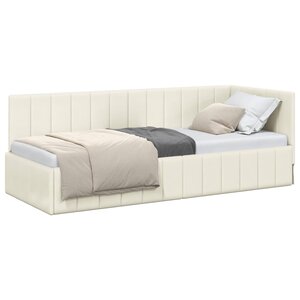 vidaXL Cadre de lit d'angle Crème 80 cm x 200 cm Velours