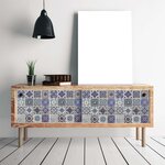 Walplus autocollant mural décoration bleu espagnol 54x54 cm 4 feuilles