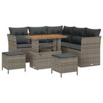 vidaXL Canapé de Jardin 8 Pièces avec Coussins Gris