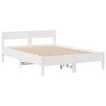vidaXL Lit bibliothèque sans matelas blanc 120x200 cm bois pin massif