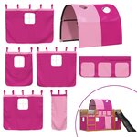 vidaXL Lit superposé sans matelas avec toboggan et rideaux 90x200 cm