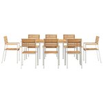 vidaXL EnsembledeRepasdeJardin 9 Pièces Marron AcaciaMassif
