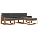 vidaXL Ensemble de canapés d'extérieur 4 Pièces Naturel et Anthracite