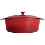 Cocotte ovale en fonte rouge 5 l - vogue -  - fonte5243oui x295x110mm