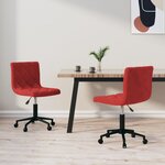 vidaXL Chaises pivotantes salle à manger 2 Pièces Rouge bordeaux Velours