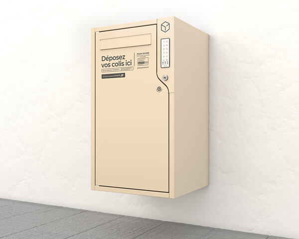 Boite à colis connectée normalisée - beige - pickup home