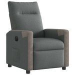 vidaXL Fauteuil inclinable électrique Gris foncé Tissu