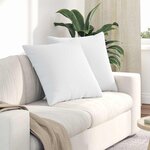 vidaXL Coussins de canapé 2 Pièces Blanc 80 x 80 cm tissu