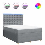 vidaXL Sommier à lattes de lit avec matelas Gris clair 140x190cm Tissu
