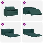 vidaXL Canapé-lit 2 en 1 vert foncé 112x174x55 cm tissu