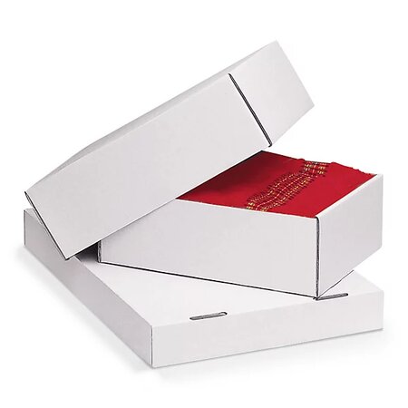Caisse carton télescopique blanche simple cannelure 21 5x15 5x5/9 cm (lot de 25)