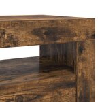 vidaXL Meuble TV avec lumières LED Chêne fumé 120x35x40 cm