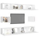 vidaXL Ensemble de meubles TV 6 Pièces Blanc Bois d'ingénierie