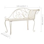 vidaXL Chaise longue de jardin 128 cm Métal Antique Blanc