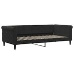 vidaXL Lit de jour avec gigogne et tiroirs noir 90x200 cm velours