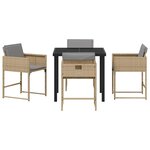 vidaXL Ensemble de salle à manger pour jardin 5 Pièces Beige Poly rotin