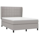 vidaXL Sommier à lattes de lit avec matelas Gris clair 140x200cm Tissu