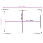 vidaXL Voile de parasol tissu oxford rectangulaire 6x8 m blanc