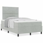 vidaXL Lit à ressorts avec matelas Gris clair 120 x 200 cm Velours