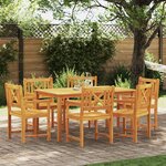 vidaXL Ensemble de salle à manger pour jardin 7 Pièces Marron