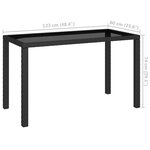 vidaXL Mobilier à dîner de jardin 6Pièces et coussins Résine tressée Noir