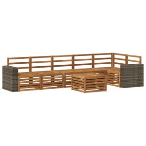 vidaXL Ensemble de canapé d'angle 7 Pièces Naturel Bois d'Acacia Massif