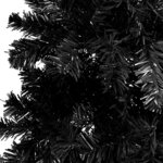 Vidaxl arbre de noël mince avec led et boules noir 210 cm