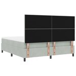 lit box spring vidaXL avec matelas gris clair super king en velours