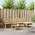 vidaXL Ensemble de canapés d'extérieur 6 pc Blanc et Beige